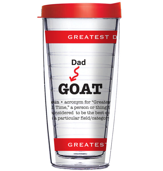 22oz Tumbler - Dad GOAT w/ Red Lid 08-12326