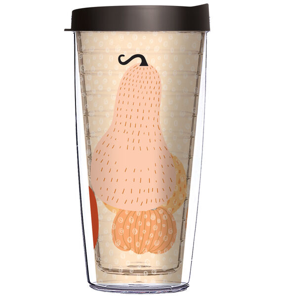 16oz Tumbler - Pumpkin Time w/ Black Lid 02-12344