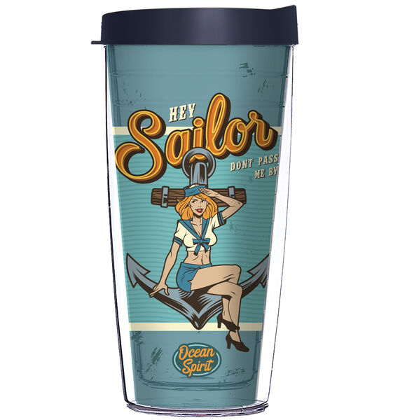 28oz Sport Tumbler - Sailor Pin Up w/ Gray Lid ST-12371