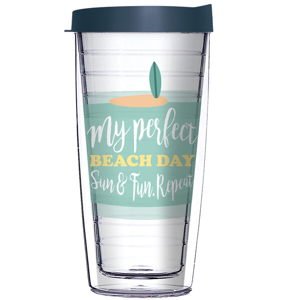 18oz Handle Mug - My Perfect Beach Day w/ Black Lid 06-12383