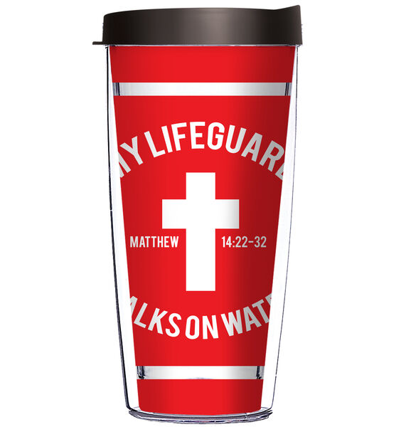 22oz Tumbler - My Lifeguard Walks on Water w/ Red Lid 08-12386