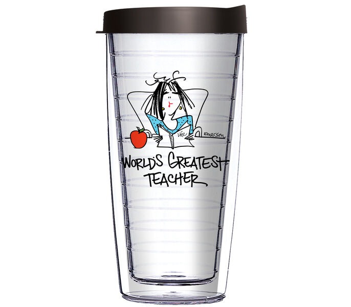 28oz Sport Tumbler - World's Greatest Teacher w/ Gray Lid ST-12393