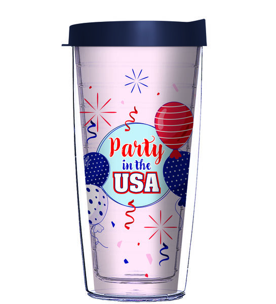 28oz Sport Tumbler - Party in the USA w/ Gray Lid ST-12403