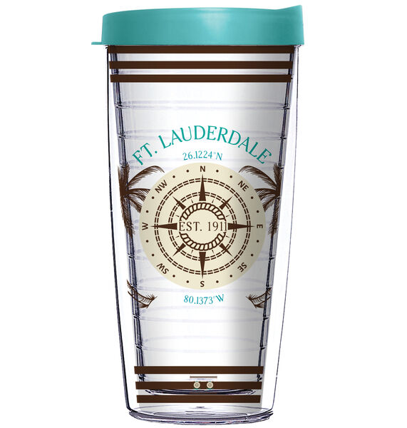 28oz Sport Tumbler - Ft Lauderdale Coordinates w/ Gray Lid ST-12408