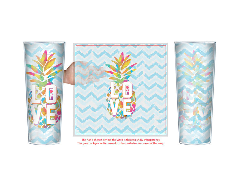 28oz Mega Tumbler - Love Pineapple in Blue w/ Teal Lid H2-12414