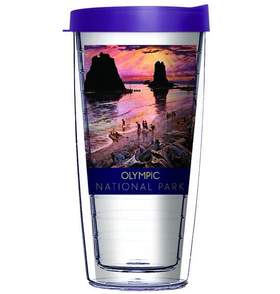 22oz Tumbler - Olympic NP Washington w/ Purple Lid 08-12438