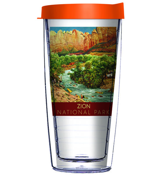 24oz Flareside Tumbler - Zion NP Utah w/ Black Lid 24F-12447