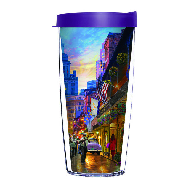 28oz Mega Tumbler - David Maclean The Big Easy 33731 w/ Purple Lid H2-12478