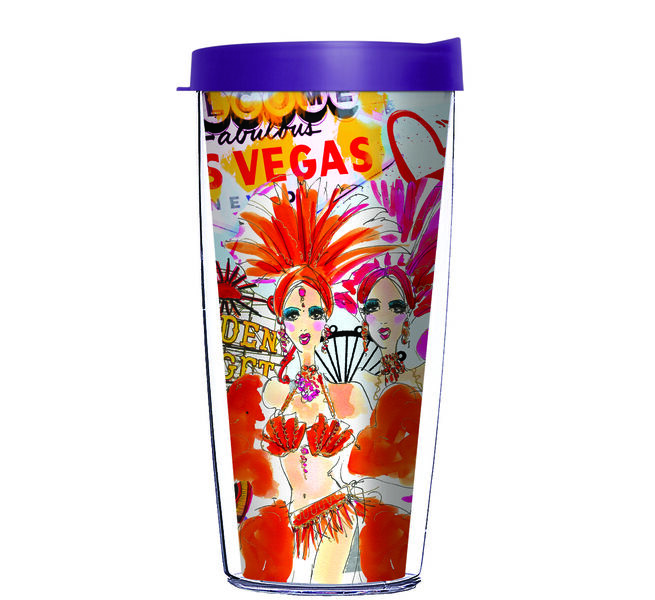 16oz Tumbler - Jodi Pedri Take Me to Las Vegas 30385 w/ Purple Lid 02-12481