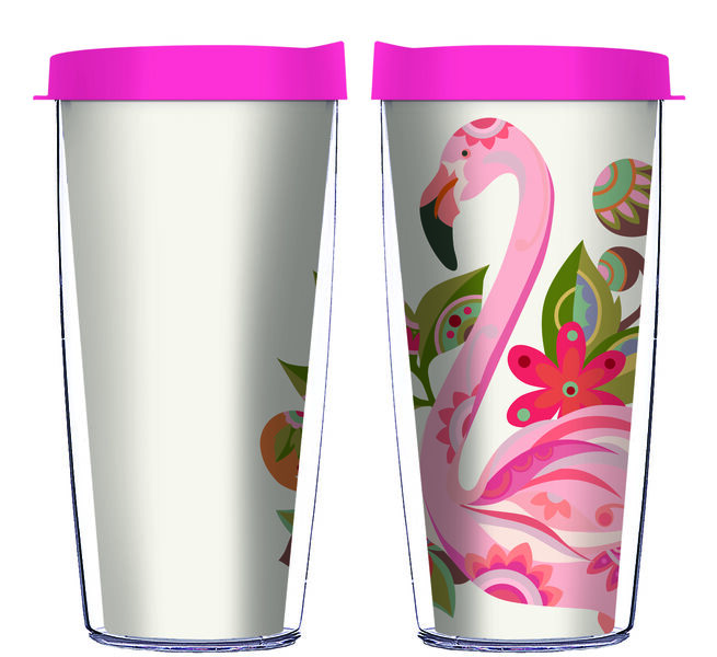 22oz Tumbler - Valentina Harper The Flamingo 22495 w/ Pink Lid 08-12486