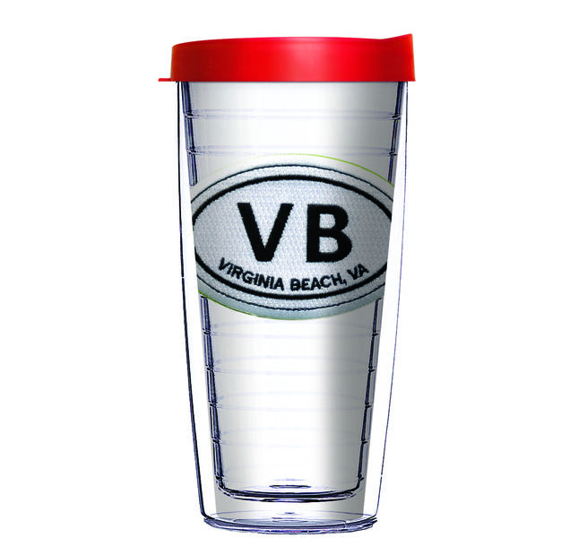 28oz Sport Tumbler - VB Virginia Beach Patch SU998E w/ Gray Lid ST-12492