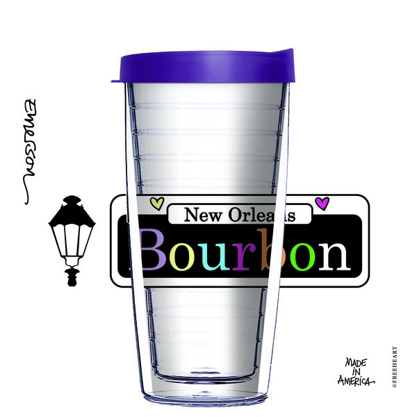 28oz Sport Tumbler - Bourbon Street Sign w/ Gray Lid ST-12495