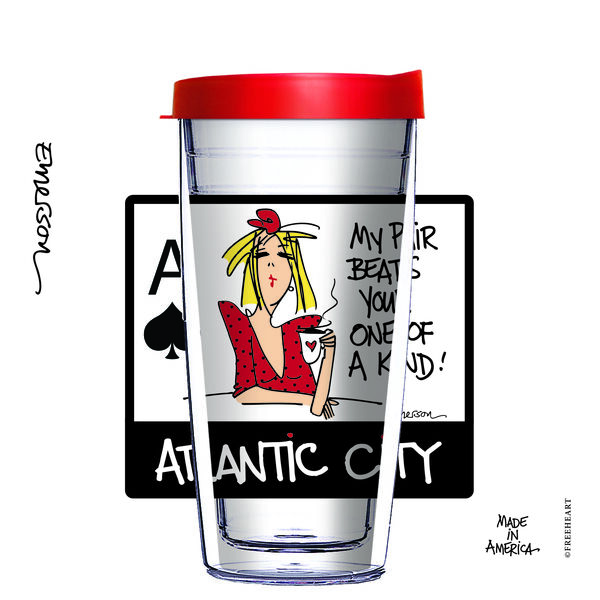 24oz Flareside Tumbler - Atlantic City - My Pair Beats Your w/ Red Lid 24F-12496