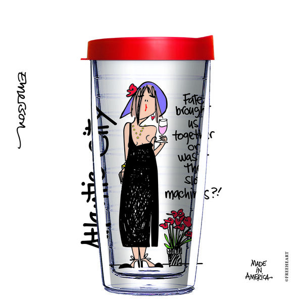 16oz Tumbler - Fate brought us Together or was it the Slots w/ Red Lid 02-12497