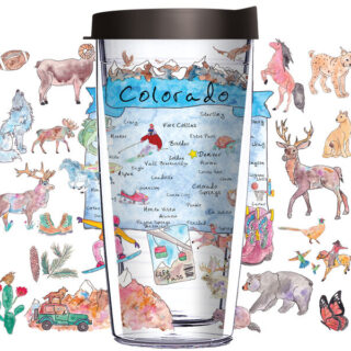 24oz Flareside Tumbler - Colorado Map w/ Black Lid 24F-12503