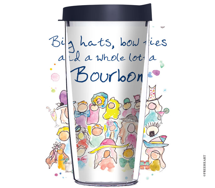 22oz Tumbler - Big Hats, Bow Ties & a Whole Lotta Bourbon w/ Navy Lid 08-12508