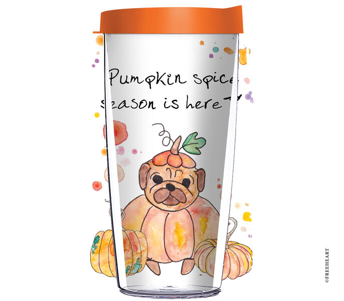 16oz Short Tumbler - Pumpkin Spice Season is Here without lid 01-12510