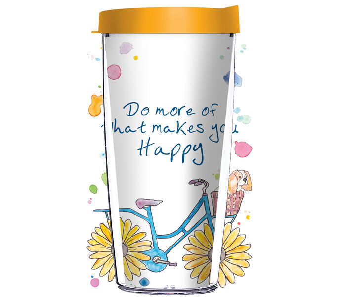 16oz Short Tumbler - Do More of What Makes you Happy without lid 01-12514