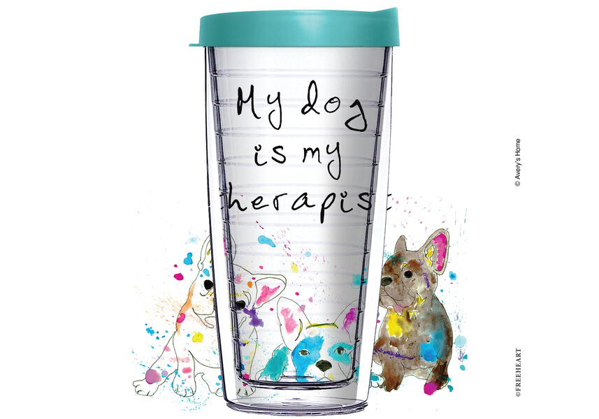 18oz Handle Mug - My Dog is My Therapist TD3 w/ Black Lid 06-12526