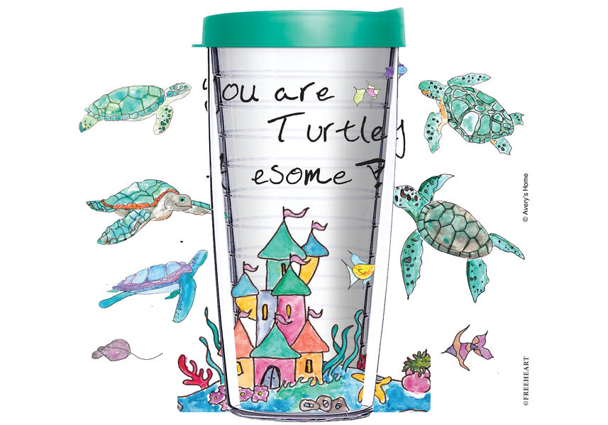 18oz Handle Mug - You Are Turtley Awesome AHT91 w/ Black Lid 06-12529