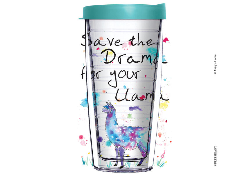 18oz Handle Mug - Save the Drama TK21 w/ Black Lid 06-12530