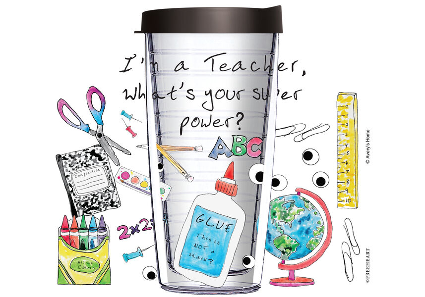 16oz Tumbler - I?m a Teacher TY3 w/ Black Lid 02-12532