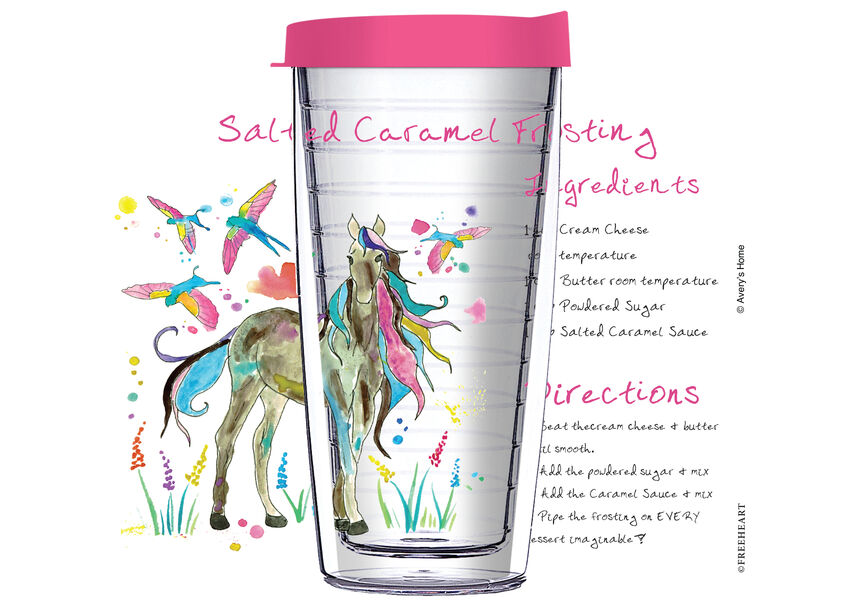 22oz Tumbler - Salted Caramel Frosting AHT45 w/ Pink Lid 08-12539