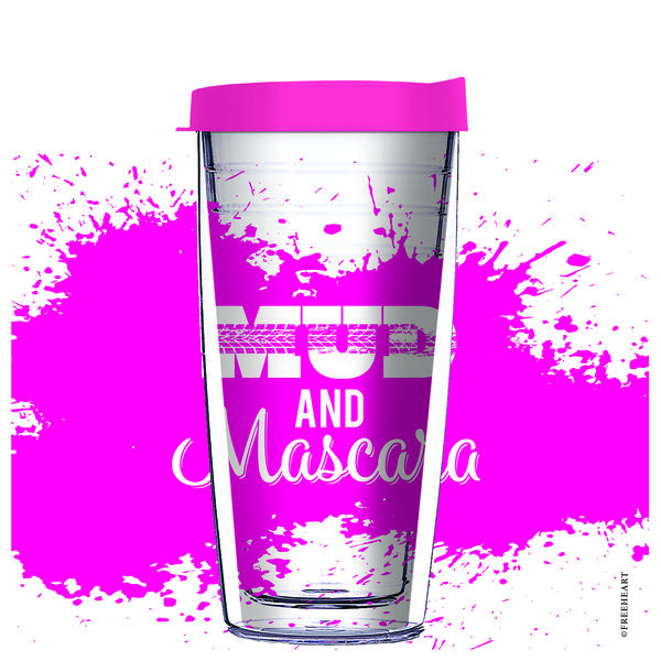 28oz Mega Tumbler - Mud & Mascara w/ Pink Lid H2-12554