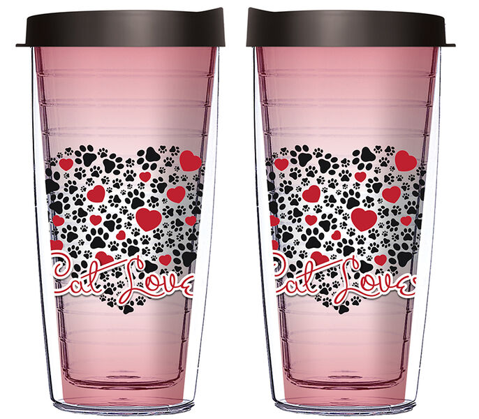 22oz Tumbler - Cat Lover2 w/ Black Lid 08-12568