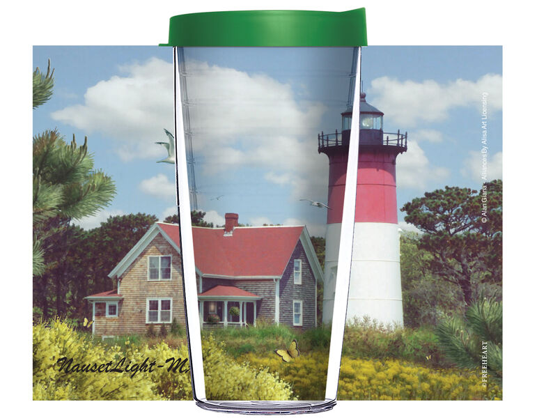 28oz Sport Tumbler - Alan Giana Nauset Lighthouse MA w/ Gray Lid ST-12578