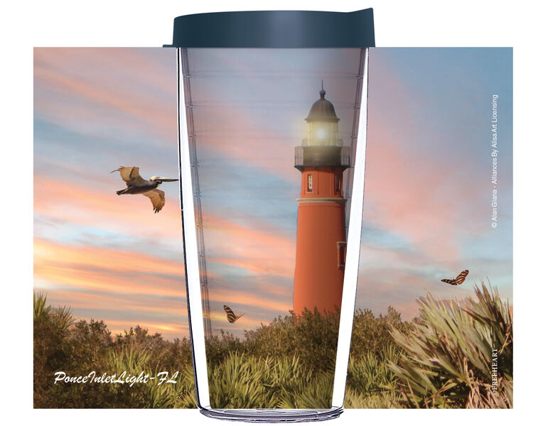 16oz Short Tumbler - Alan Giana Ponce Inlet FL without lid 01-12582