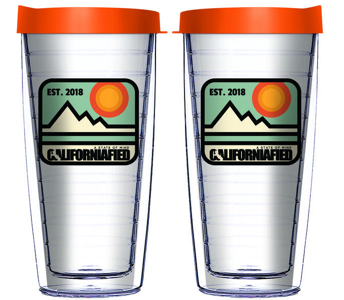 22oz Tumbler - Calfiforniafied with Peaks w/ Orange Lid 08-12615