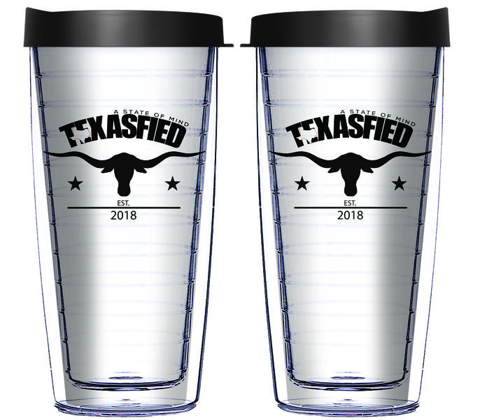 28oz Mega Tumbler - Texasfied with Longhorns w/ Black Lid H2-12617