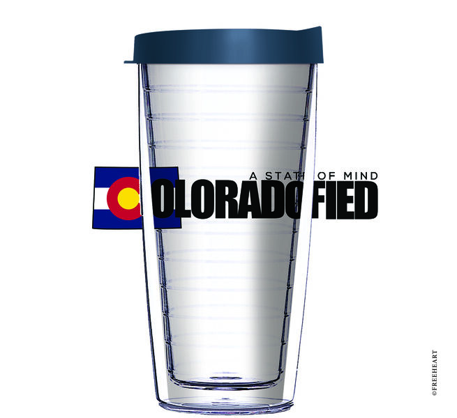 24oz Flareside Tumbler - Coloradofied with C-Flag w/ Blue Lid 24F-12618