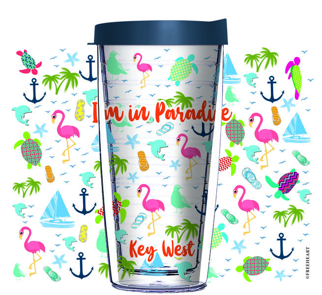 28oz Sport Tumbler - I'm in Paradise w/ Gray Lid ST-12624