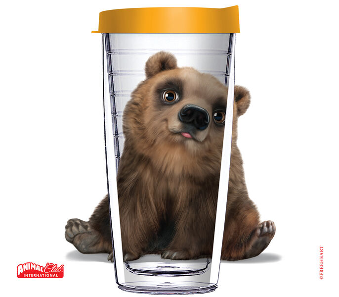 22oz Tumbler - Bear Animal Club w/ Yellow Lid 08-12631