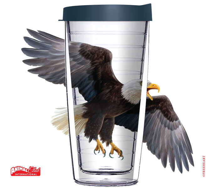 24oz Flareside Tumbler - Eagle Animal Club w/ Blue Lid 24F-12633