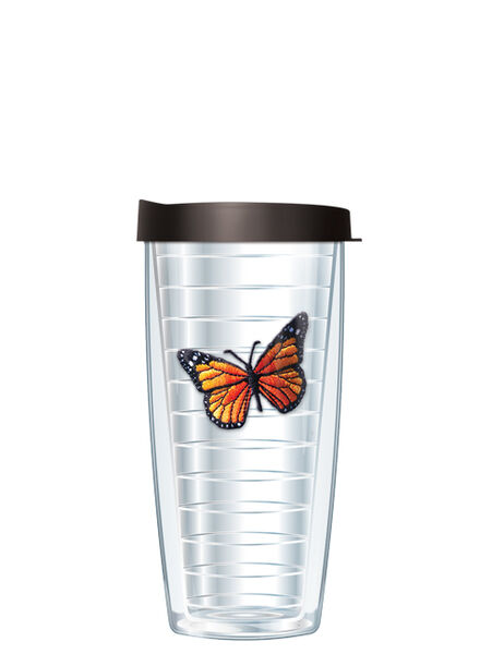 16oz Short Tumbler - Monarch Butterfly Patch without lid 01-219