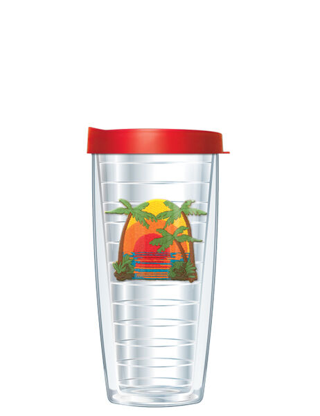 28oz Sport Tumbler - Palm Sunset Patch w/ Gray Lid ST-311