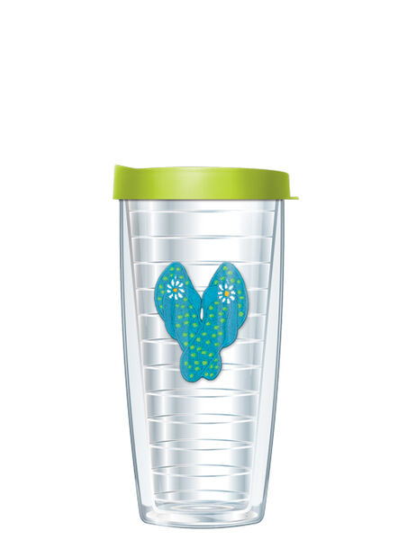 16oz Short Tumbler - Flip Flops-Blue Patch without lid 01-314