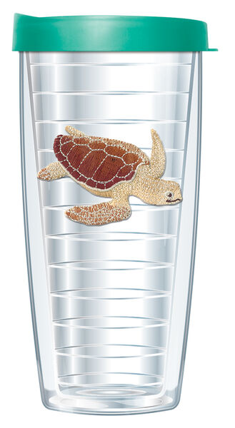 28oz Mega Tumbler - Sea Turtle Patch w/ Teal Lid H2-320