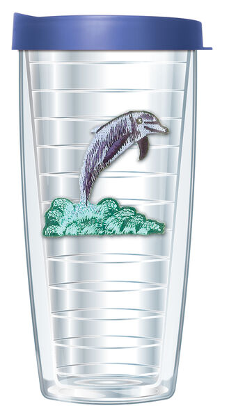 24oz Flareside Tumbler - Dolphin Patch w/ Blue Lid 24F-321