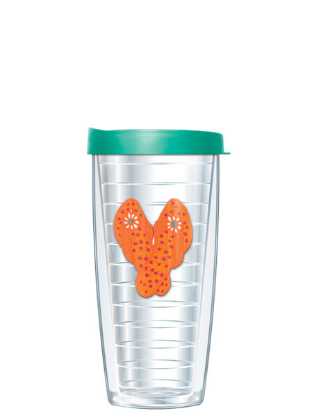 28oz Sport Tumbler - Orange Flip Flops Patch w/ Gray Lid ST-347