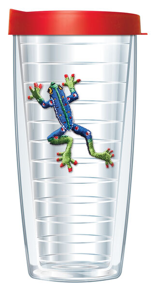 22oz Tumbler - Red-Toed Tree Frog Patch w/ Red Lid 08-351