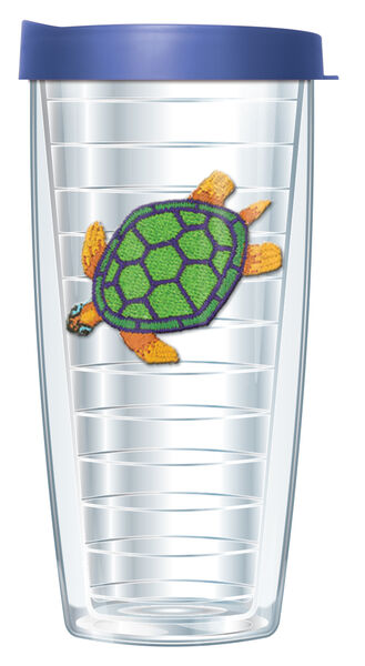 28oz Sport Tumbler - Torpedo Tom the Turtle Patch w/ Gray Lid ST-352