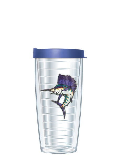 22oz Tumbler - Sailfish Patch w/ Blue Lid 08-365