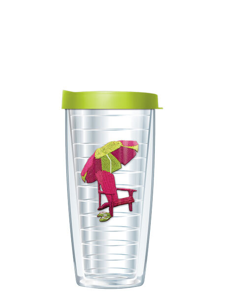 28oz Sport Tumbler - Pink & Green Chair Patch w/ Gray Lid ST-371