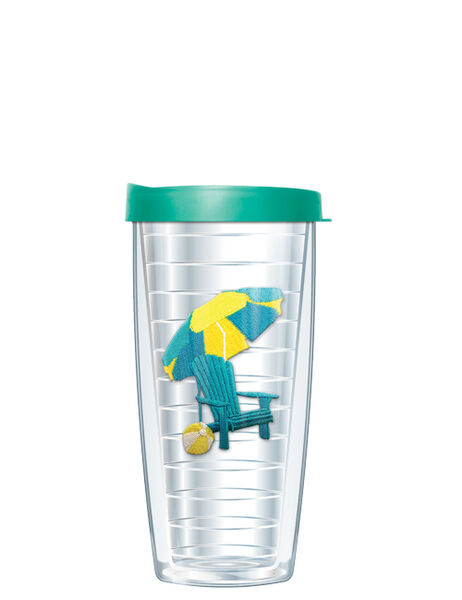 28oz Mega Tumbler - Turquoise & Yellow Chair Patch w/ Teal Lid H2-374