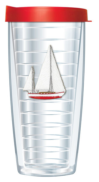 16oz Tumbler - Ketch Patch w/ Red Lid 02-402