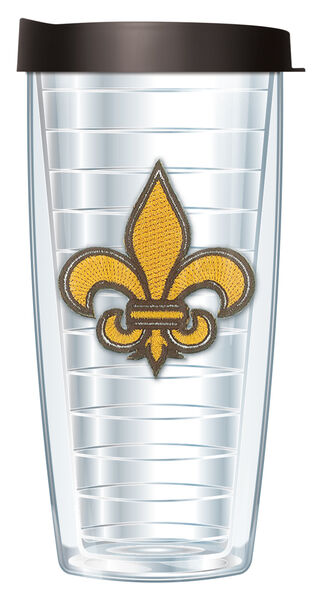 18oz Handle Mug - Fleur De Lis 1 Patch w/ Black Lid 06-543